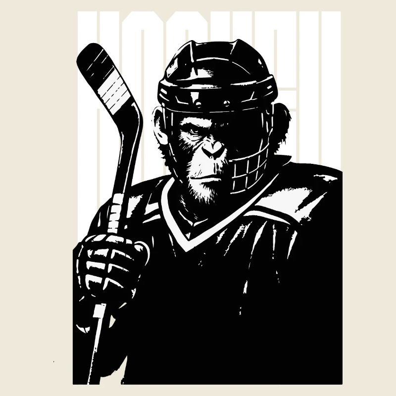 Bold Hockey Monkey 