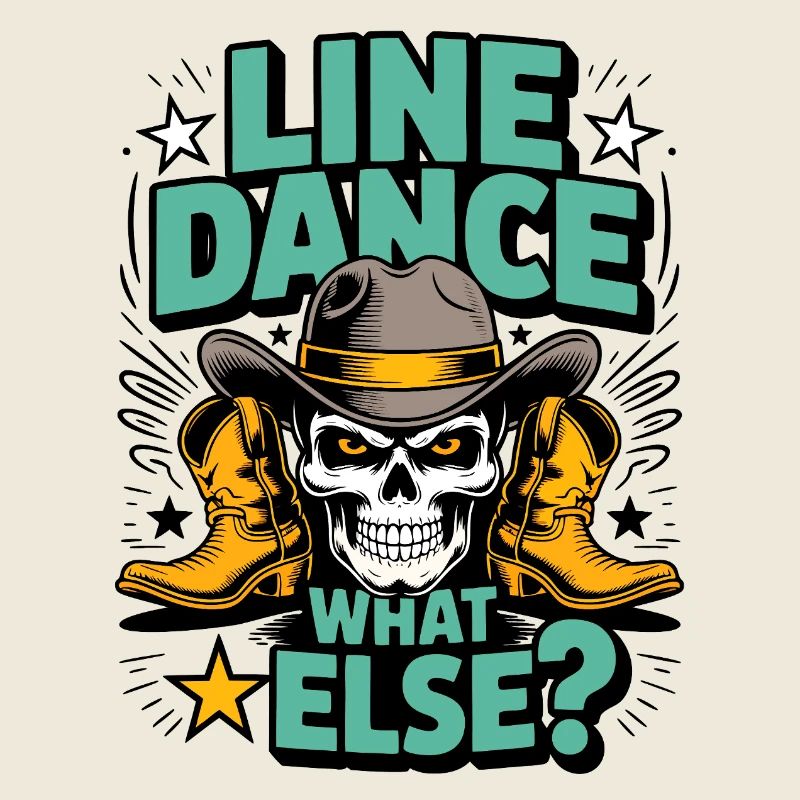 Line Dance Skull Western Boots