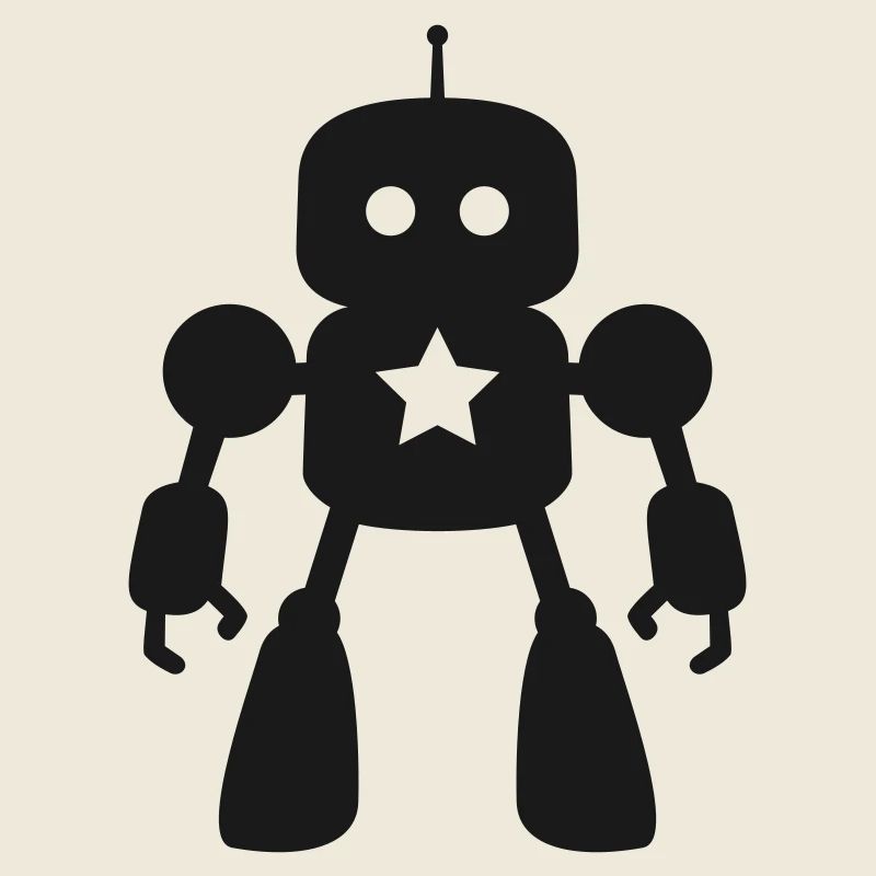 Roboter mit Stern KI Sci-Fi Nerd