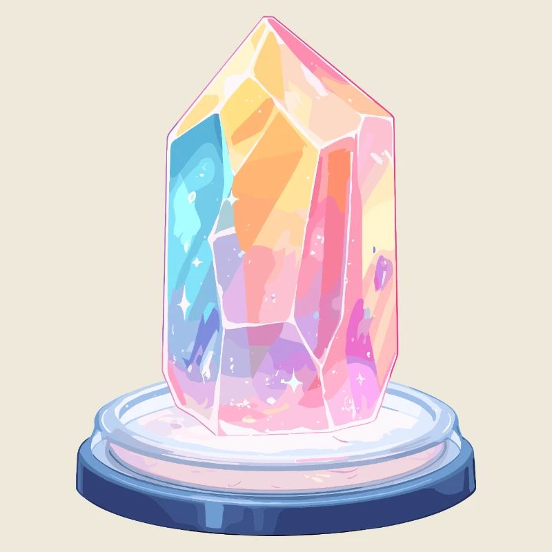 Pastel crystal on pedestal