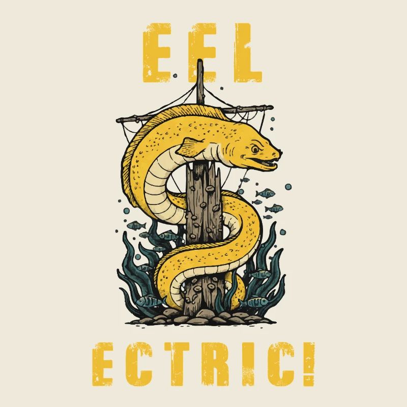 Humour Anguille Eel-ectric Vintage