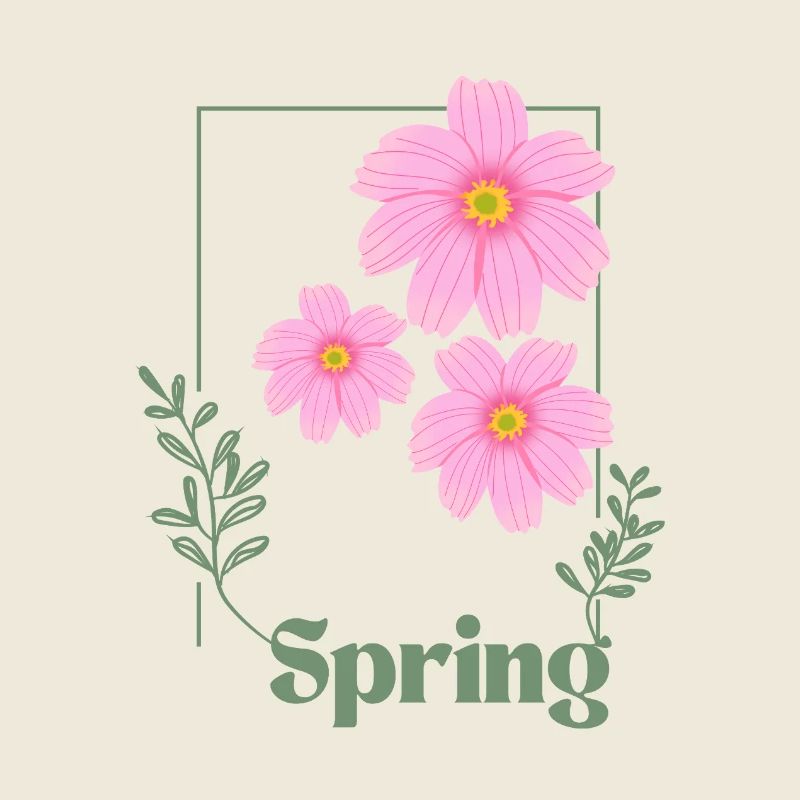 Spring Blumen Design Rosa