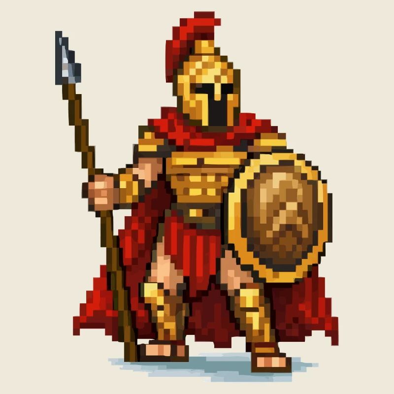 Guerrier pixel spartiate