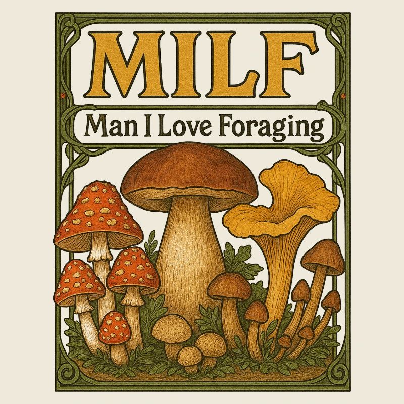 Mushroom Foraging Vintage Panel