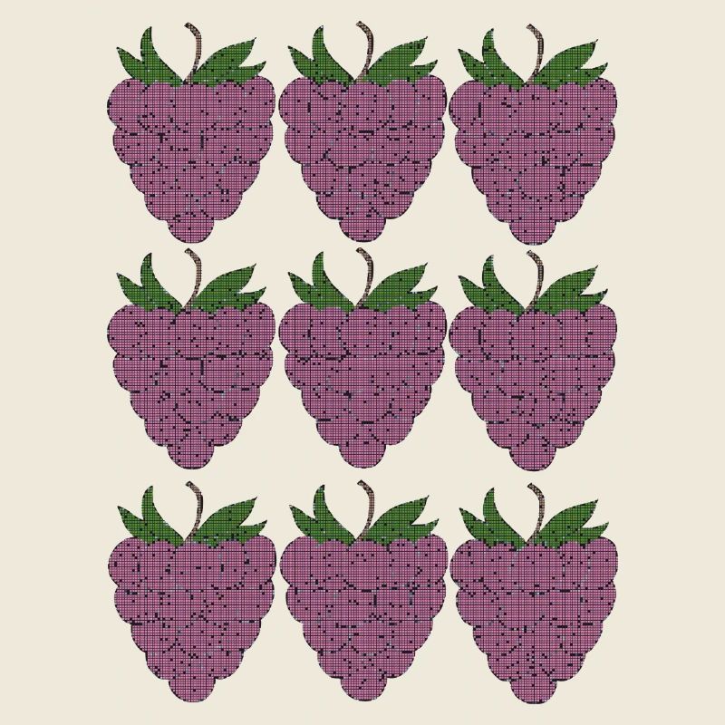 Textile à motif framboise