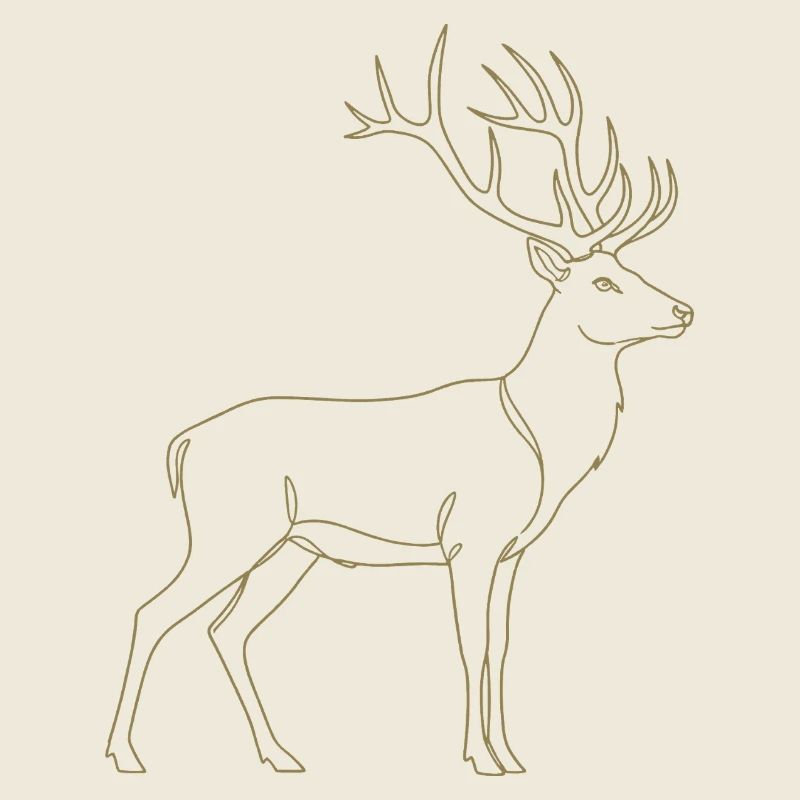 Goldener Hirsch Linienkunst