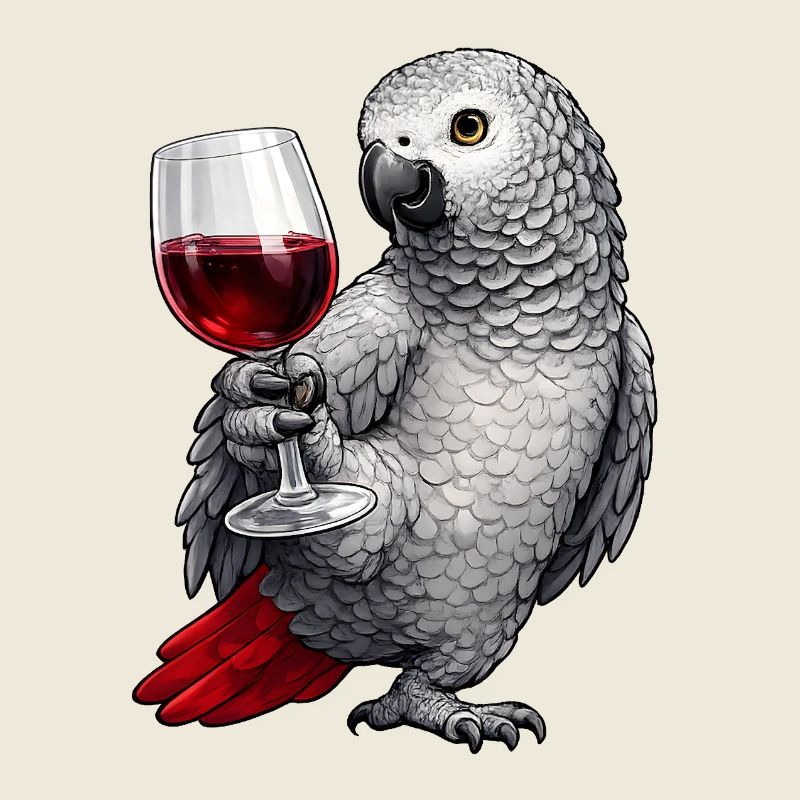 Graupapagei Weinglas