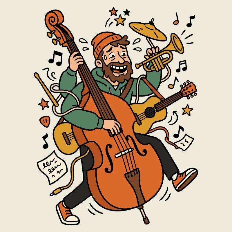 Jazzheld: Musiker mit Bass