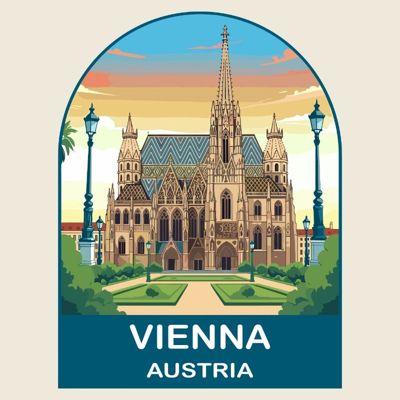 Affiche de voyage vintage de Vienne en Autriche