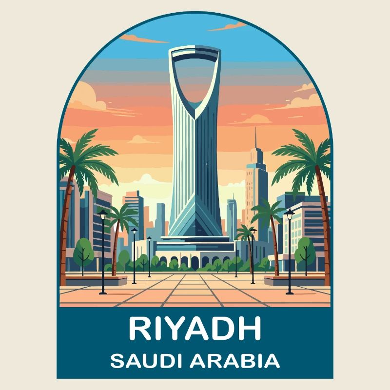 Affiche de voyage au Centre du Royaume d’Arabie Saoudite de Riyad