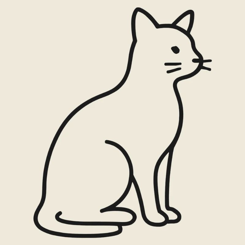 Silhouette de chat en trait
