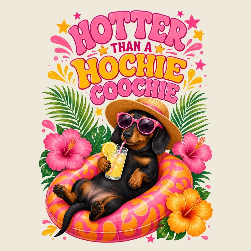 Tropical Dachshund Beach Vibes