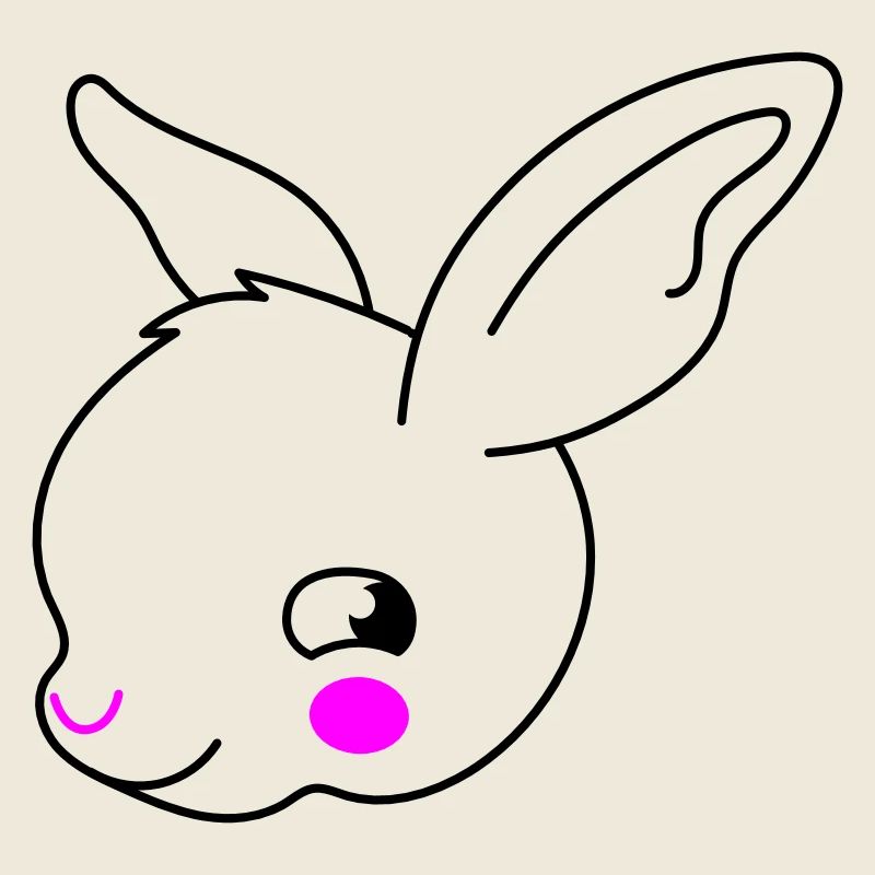 Oreilles de visage de lapin de deux couleurs