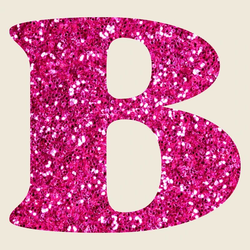 Lettre b rose pailleté