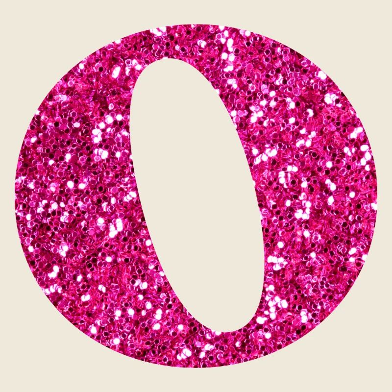Buchstabe o rosa Glitzer