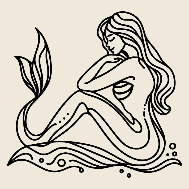 Lineart Dessin Sirène