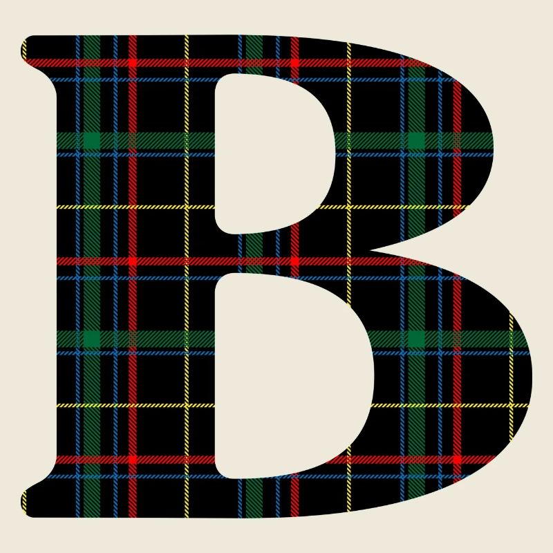 Monogrammiert b Schottischer Tartan