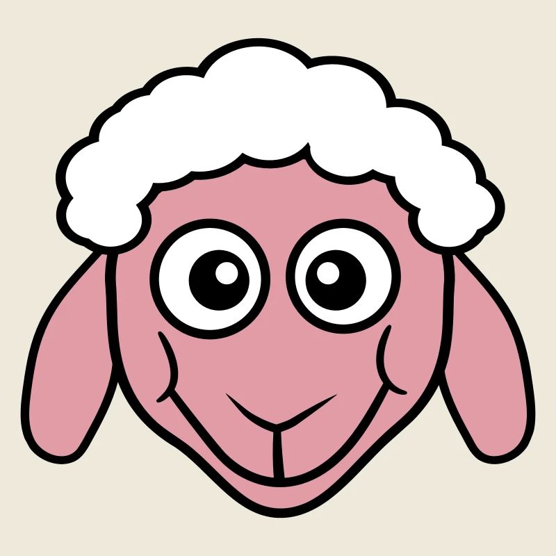 Schaf Gesicht Kopf Süß Niedlich Lamm Cool Comic