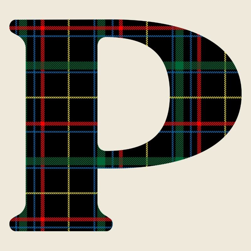 Monogram p scottish tartan