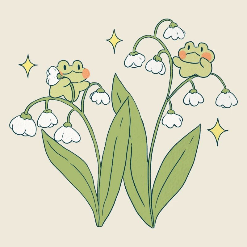 Grenouilles fleuries