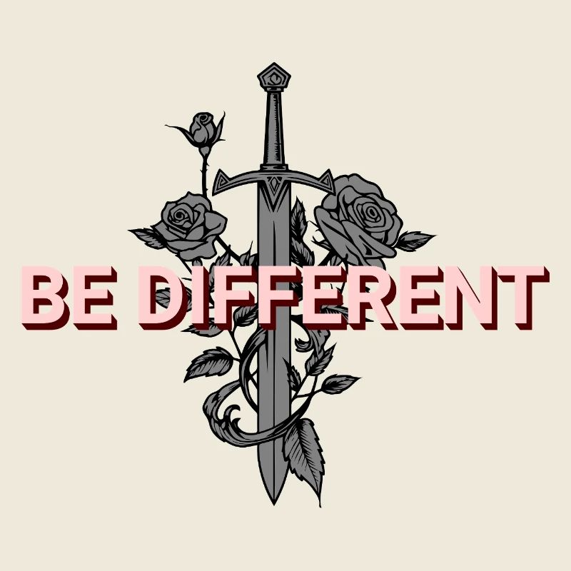 SOYEZ DIFFÉRENT – Rose Rouge, Amour-Propre, Positivité