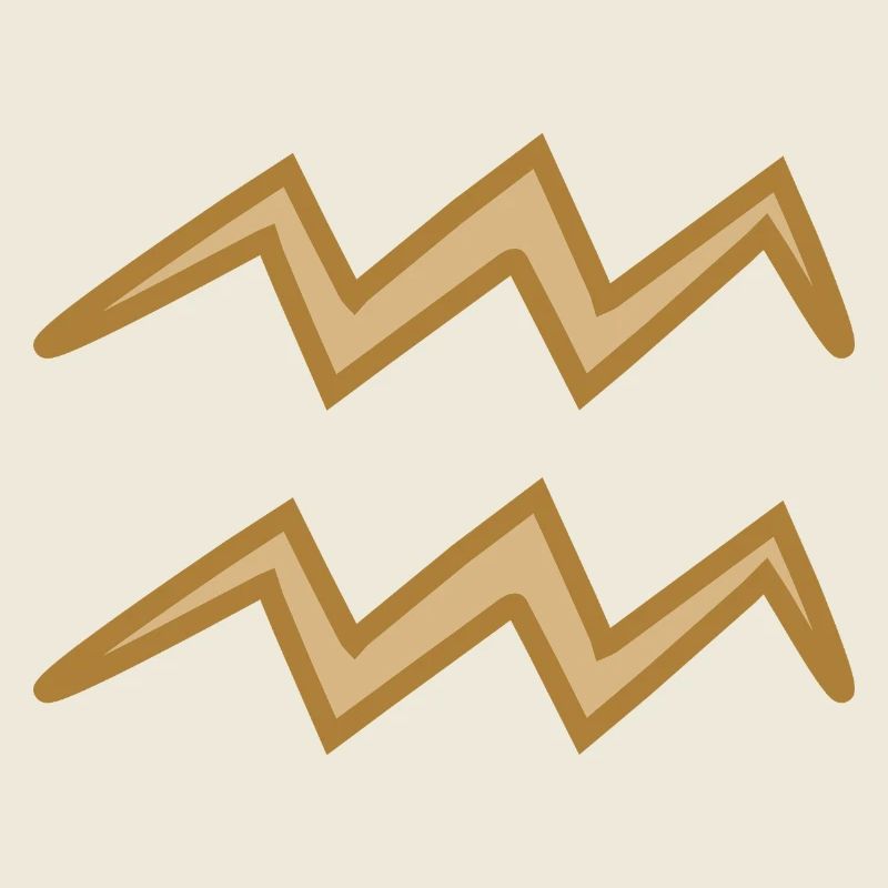 Verseau Symbole du zodiaque bicolore Doré