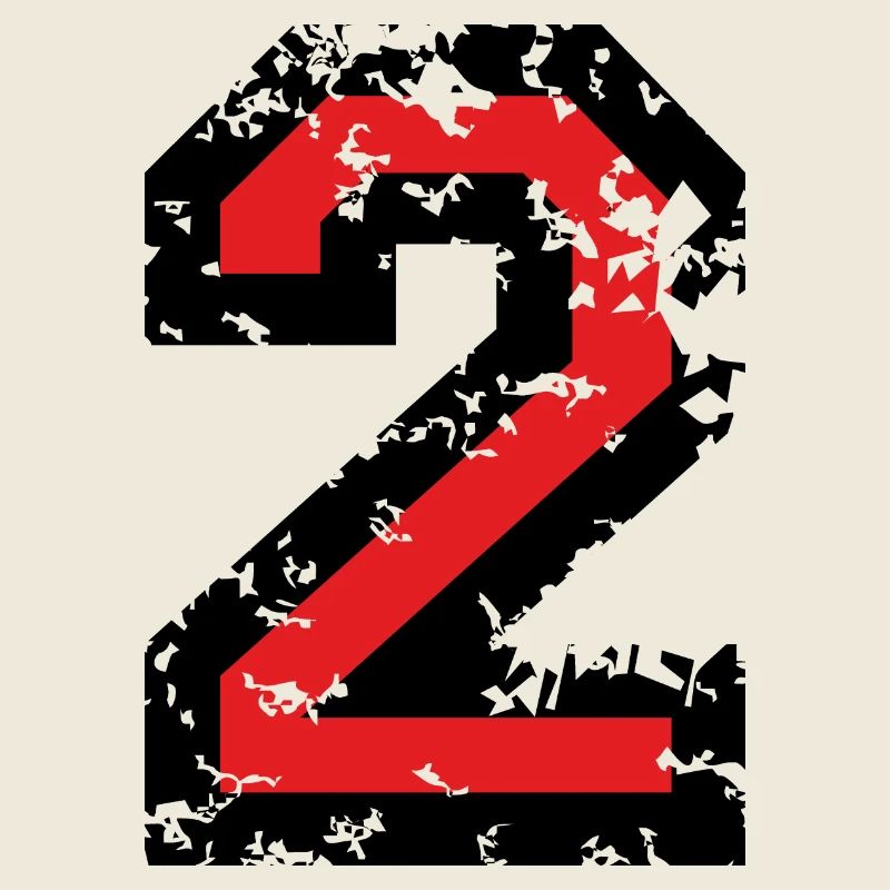 Zahl 2 - Nummer 2 (Vintage Rot) Nr. 2