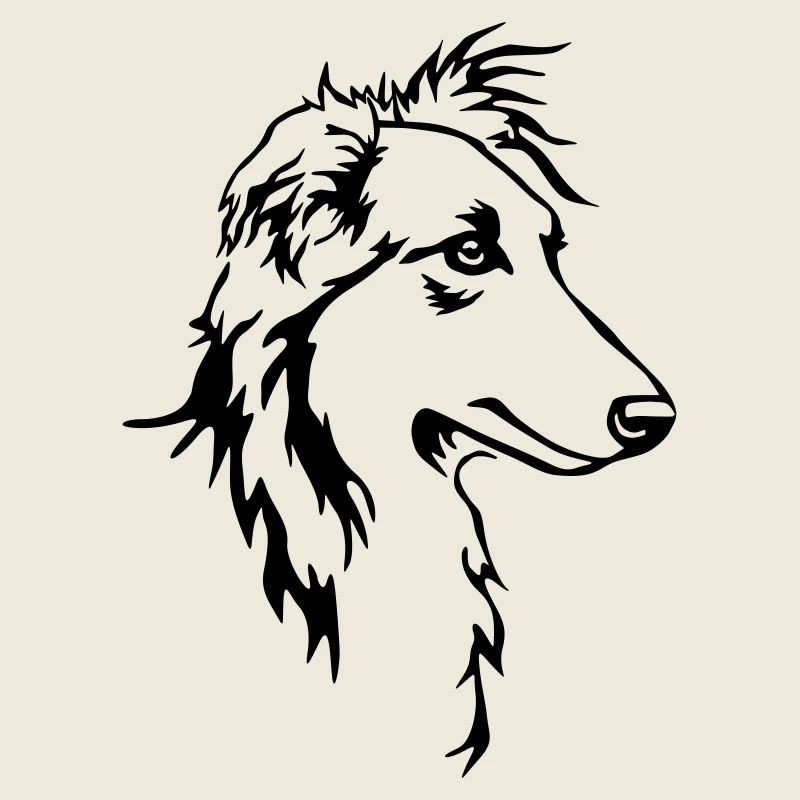 Tête de whippet cheveux longs