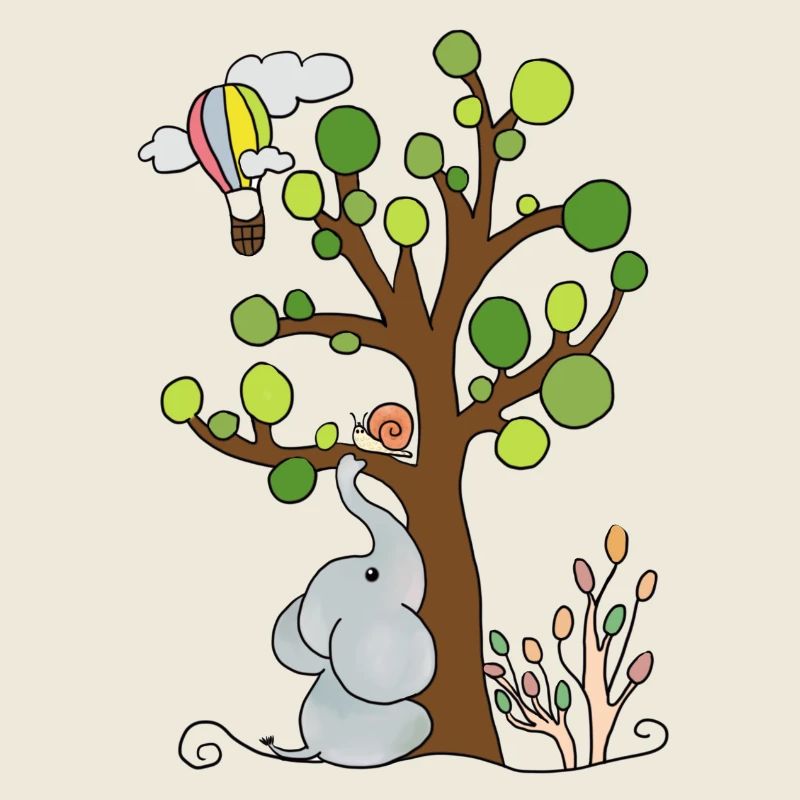 Elephant under the tree