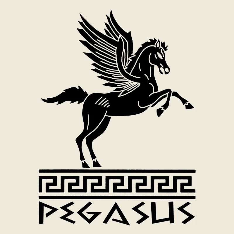 Cheval Pégase noir