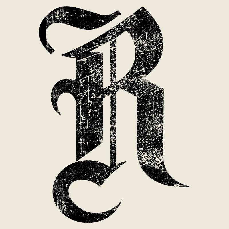 Tshirt alphabet initial R