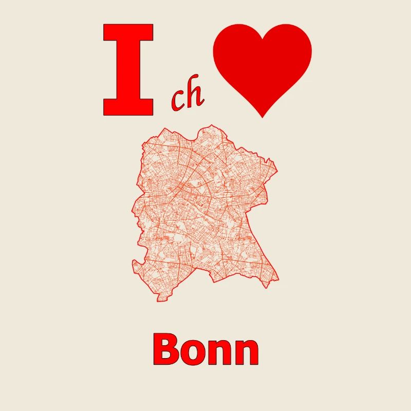 Ich liebe Bonn Stadtplan mit Straßen