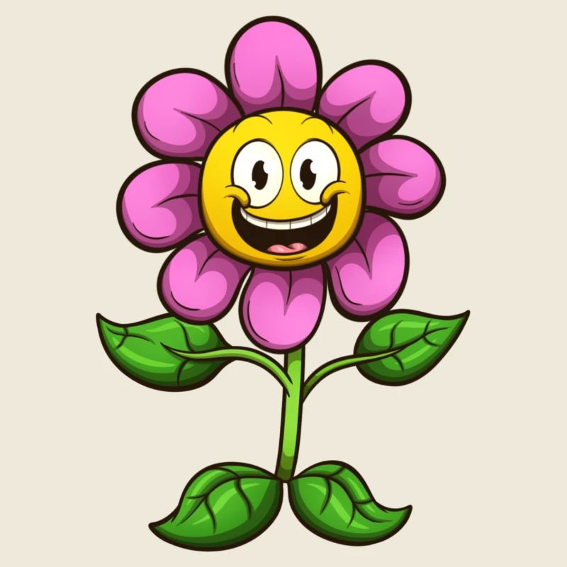 Adorable fleur de dessin animé