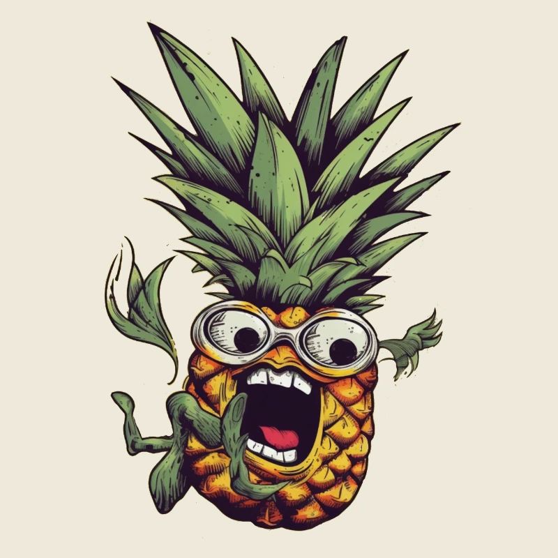 Fallende Nerdy Ananas mit Brille