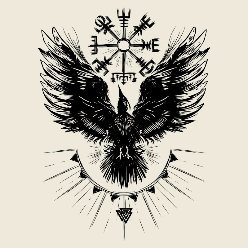 Corbeau Viking Vegvisir Valknut