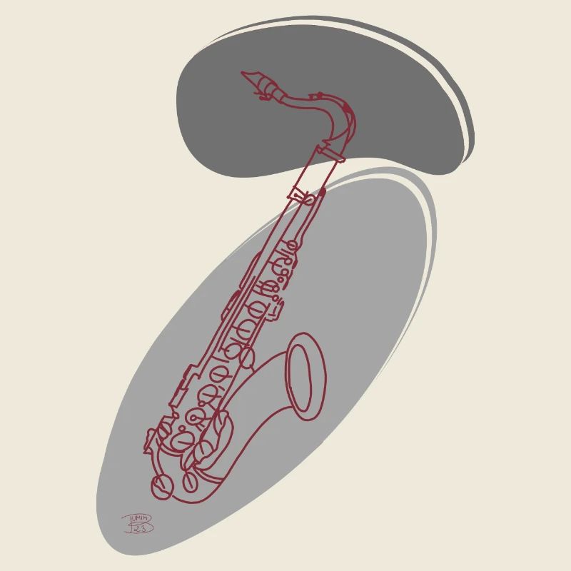 « Saxophone », Boho Line Art Design, série « Music »
