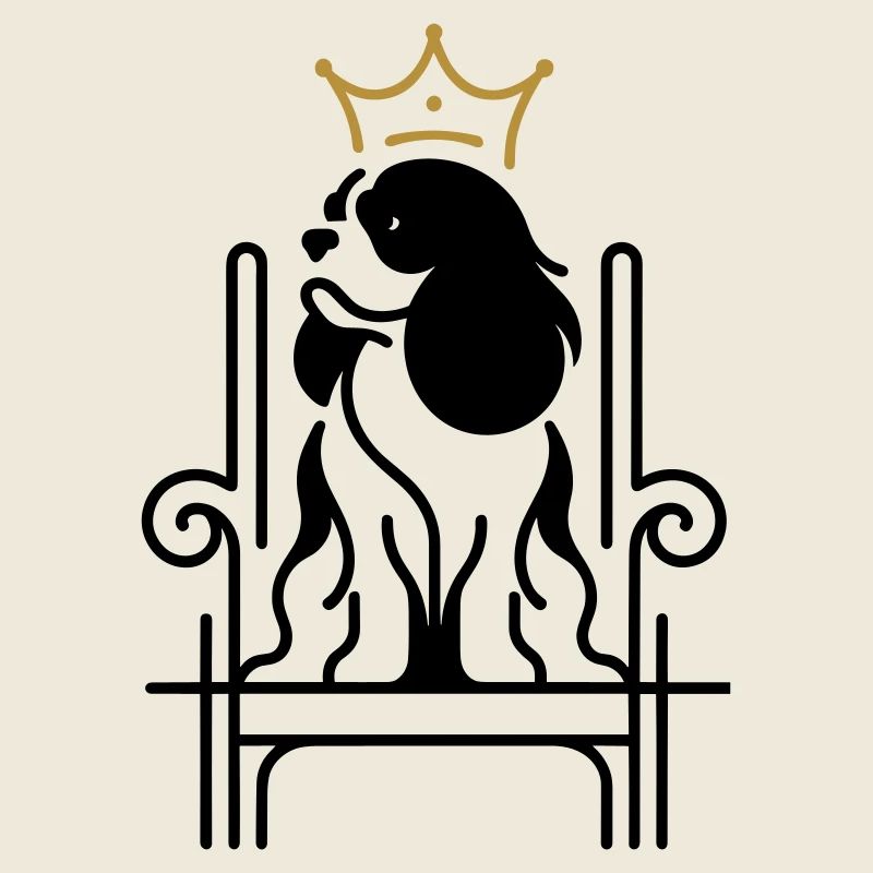 Cavalier King Charles Royal sur Trône