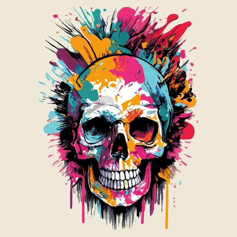 Skull Colorful - Pirate Head - Skull