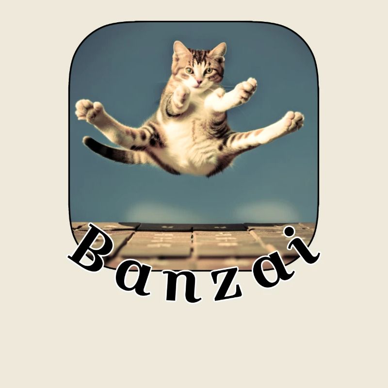 Jumping cat over keyboard