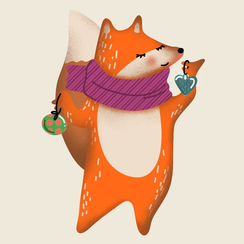 Renard Doux Écharpe Cœur