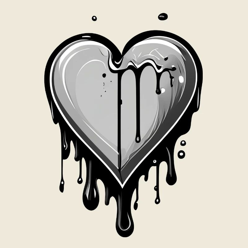 Molten Graffiti Heart with Drops