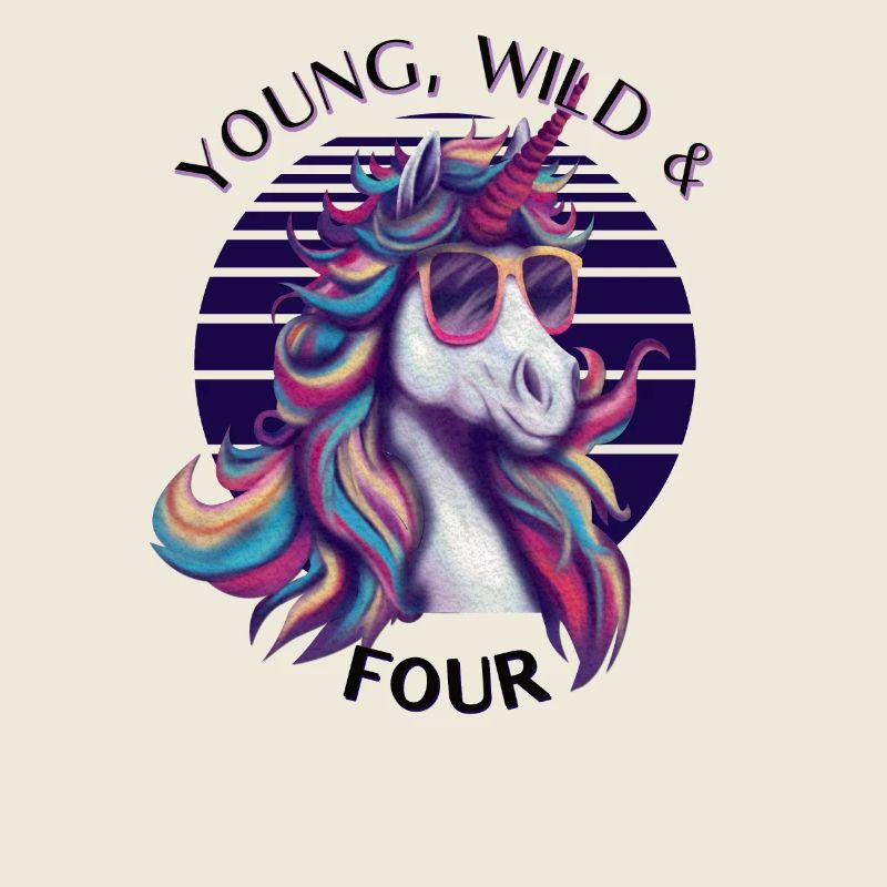Young, Wild & Four – Cooles Einhorn Geburtstag