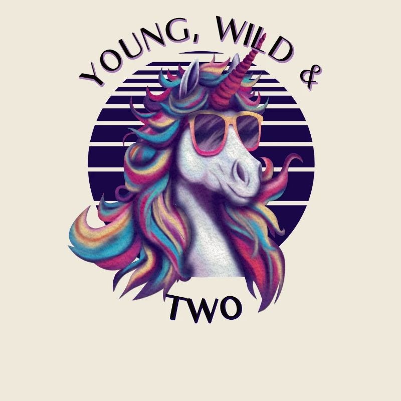Young, Wild & Two – Anniversaire de la licorne cool