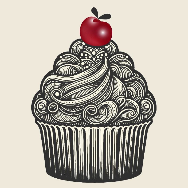 Topping mit Kirsche im Cupcake Förmchen