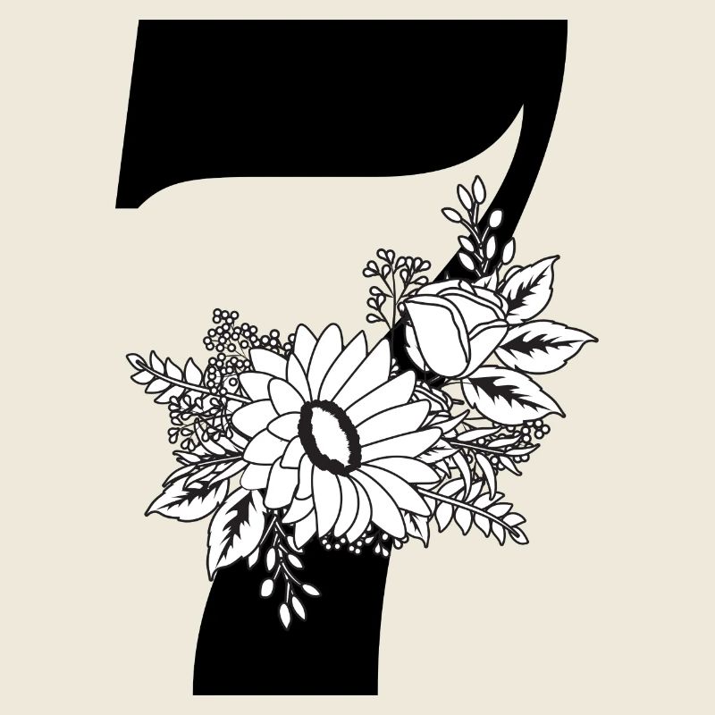 Nummer 7 Schwarze Blumen - 7. Blumenjubiläum