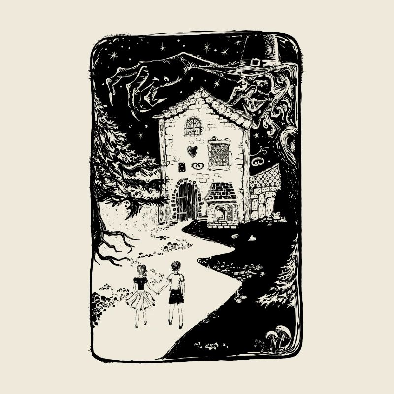 Hansel et Gretel dans la forêt