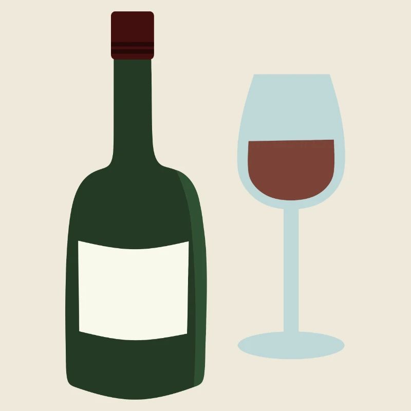 Weinflasche und Weinglas