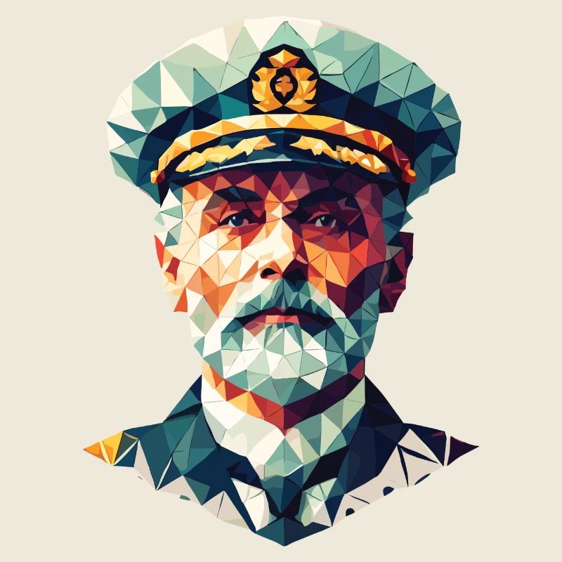Portrait Capitaine Edward Smith Art Polygone