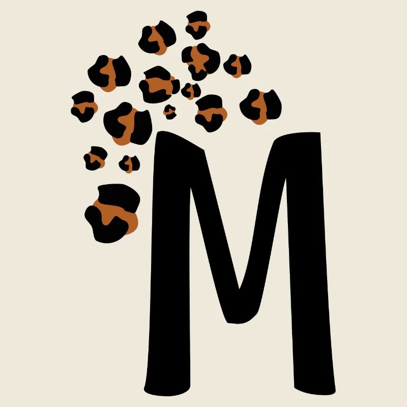Buchstabe M Leopard Muster