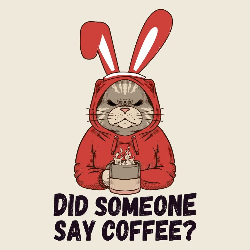 Quelqu’un a dit café ? Chat aux oreilles de lapin